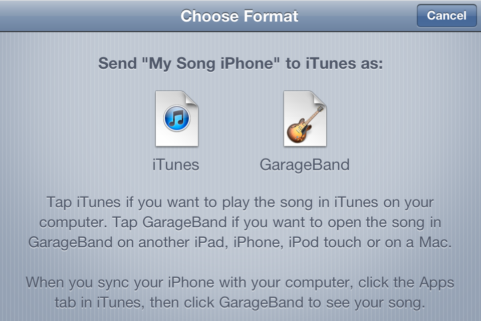 Can I Send Garageband Song From Iphone To Ipad